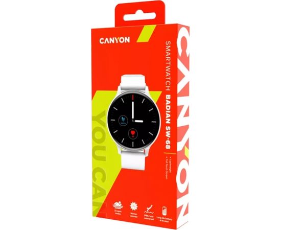 Canyon smart watch Badian SW-68SS, white/silver