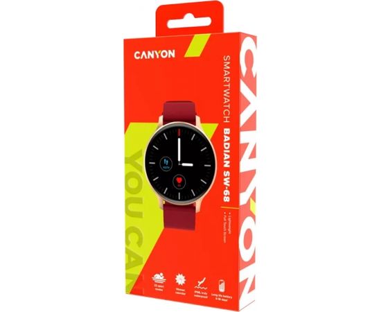 Canyon smart watch Badian SW-68RR, red/gold