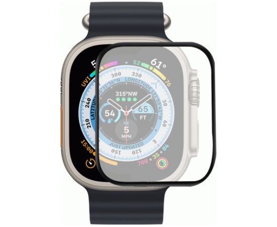 Fusion Nano 9H aizsargstikls pilnam ekrānam Apple Watch Ultra 49mm melns