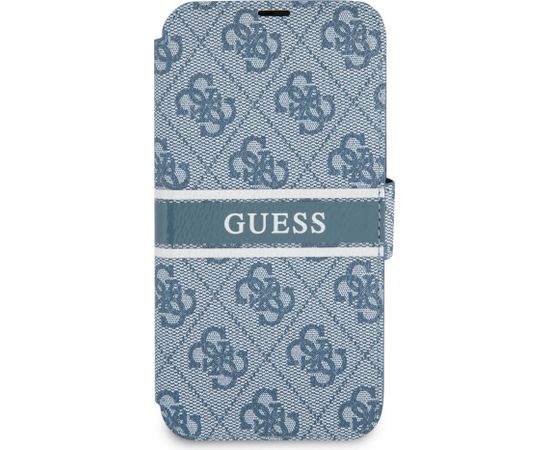 GUBKP13S4GDBL Guess PU 4G Printed Stripe Book Case for iPhone 13 Mini Blue