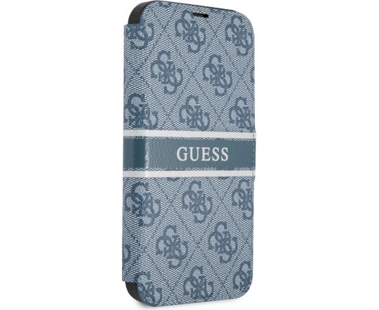 GUBKP13S4GDBL Guess PU 4G Printed Stripe Book Case for iPhone 13 Mini Blue