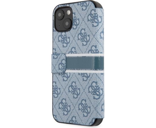 GUBKP13S4GDBL Guess PU 4G Printed Stripe Book Case for iPhone 13 Mini Blue