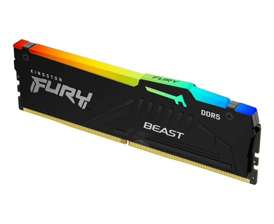 Kingston DDR5 - 16GB - 5600 - CL - 40, Single memory (black, KF556C40BBA-16, Fury Beast RGB)