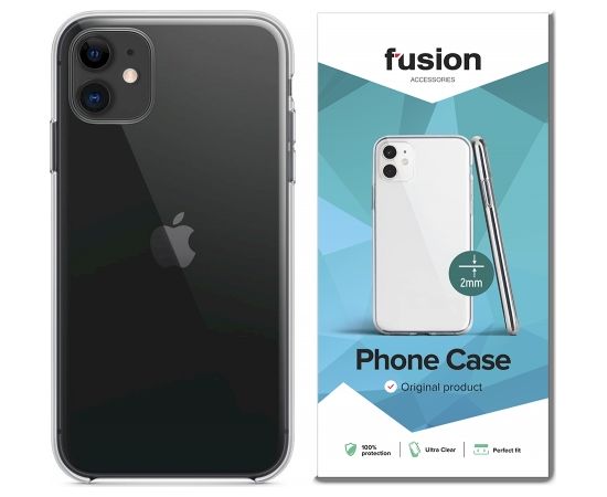 Fusion Ultra Clear Series 2 mm Silikona Aizsargapvalks Apple iPhone SE 2020 Caurspīdīgs (EU Blister)