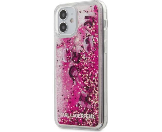 Karl Lagerfeld KLHCP12SROPI Liquid Glitter Charms Cover Чехол для Apple iPhone 12 Mini розовый