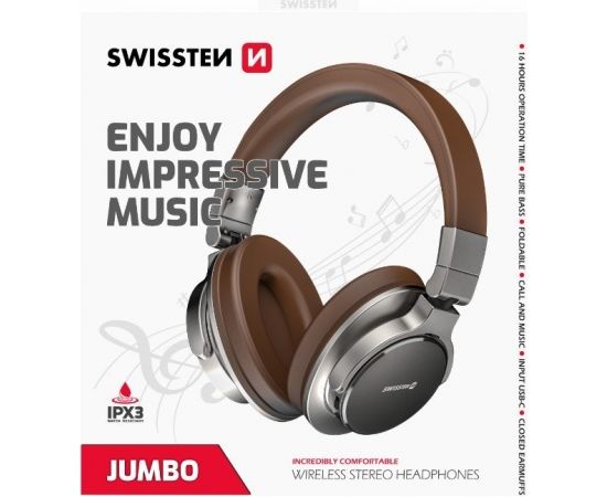 Swissten Jumbo Bluetooth Bezvadu Austiņas Ar FM / AUX