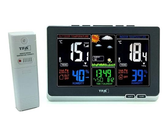 TFA wireless weather station with color display SPRING (black/silver)