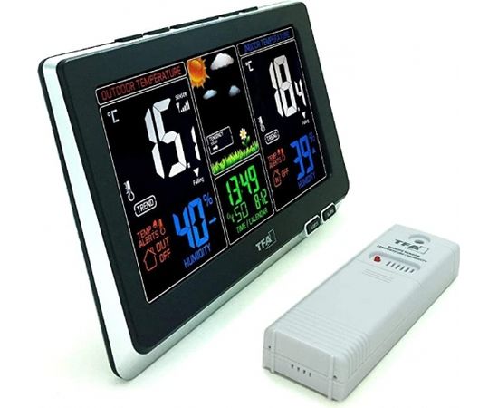 TFA wireless weather station with color display SPRING (black/silver)