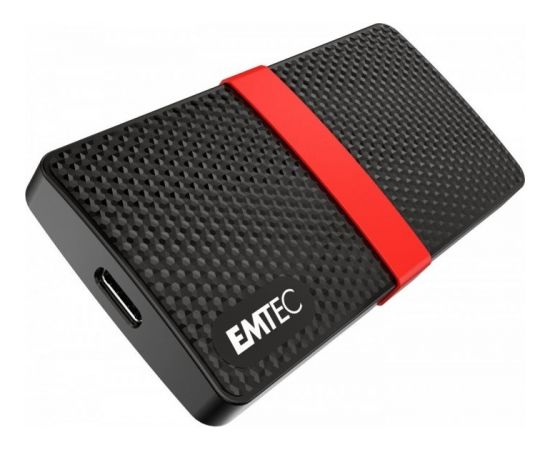 Emtec X200 Portable SSD 512 GB Solid State Drive (Black / Red, USB 3.2 C (5 Gbit / s))