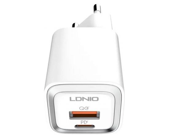 MFi wall charger LDNIO A2318M, USB-C+USB, USB-C to Lightning 20W