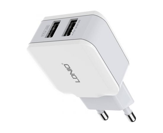 Wall charger LDNIO A2202, 2x USB, 12W (white)