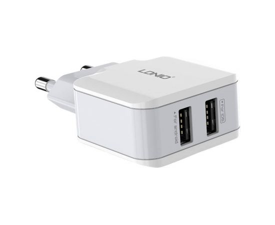 Wall charger LDNIO A2202, 2x USB, 12W (white)