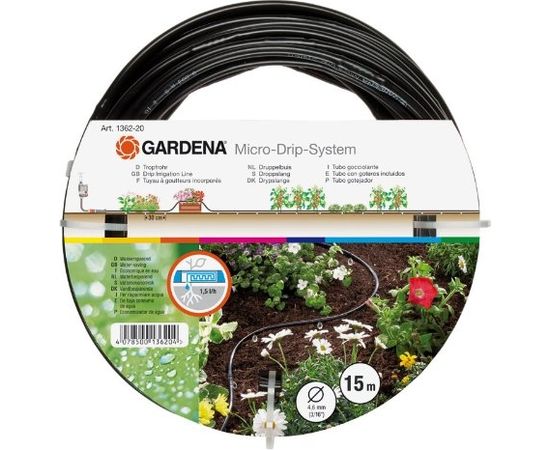 Gardena Micro-Drip-System Ground Drip Irrigation Line 4.6mm, 15m (1362)
