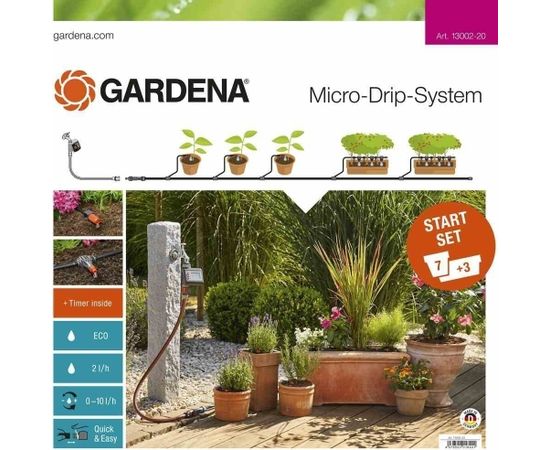 Gardena Micro-Drip-System Planztöpfe M automatic starter kit (13002)