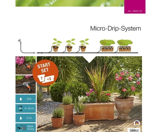 Gardena Micro-Drip-System Planztöpfe M Starter Kit (13001)