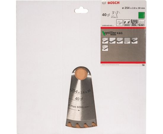 Bosch Circular Saw Blade Optiline 254x30