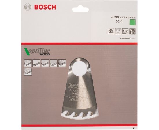 Bosch Circular Saw Blade Optiline 190x30