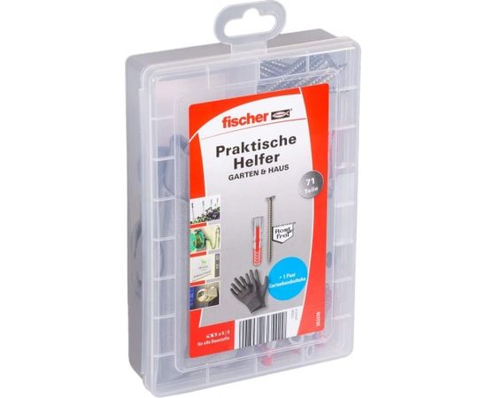 FISCHER practical helpers garden & house, dowels (light grey/red, 71 pieces)