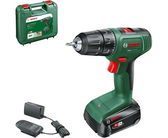 Bosch Cordless drill EasyDrill 18V-40 (green/black, Li-ion battery 2.0Ah, case)