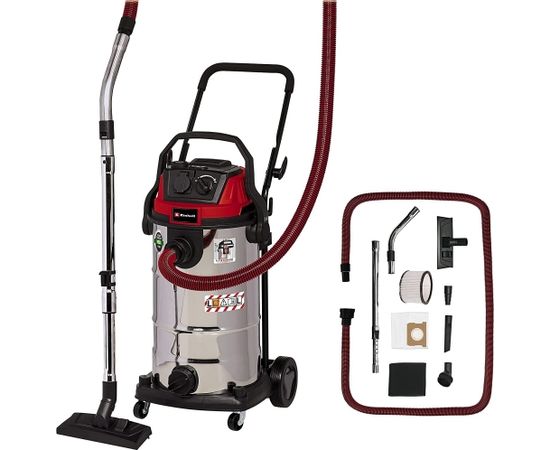 Einhell TE-VC 2340 SACL, wet/dry vacuum cleaner (burgundy red/stainless steel)