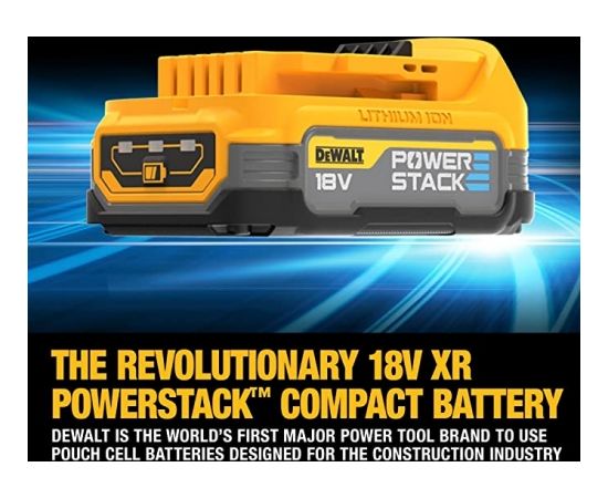 DeWALT POWERSTACK battery combo pack DCK2062E2T, 18 volts, with impact wrench, impact drill (yellow/black, 2x POWERSTACK Li-Ion battery 1.7 Ah, in T STAK Box II)