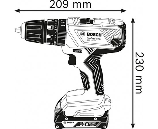 Bosch Cordless Impact Drill GSB 18V-21 Professional solo, 18V (blue/black, without battery and charger)