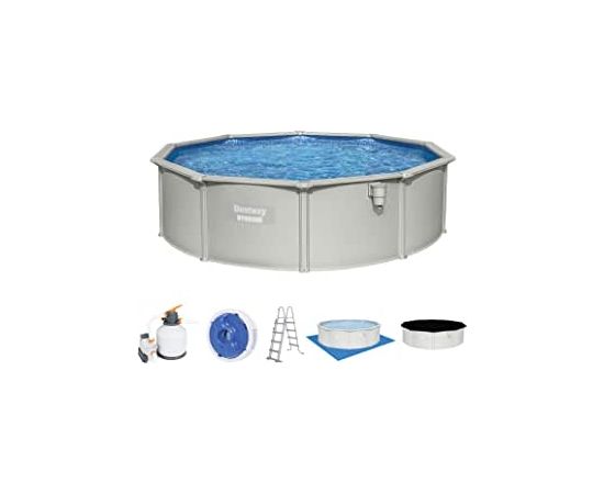 Bestway steel wall pool HYDRIUM set, 460cm x 120cm, swimming pool (light grey, with sand filter system) Бассейны