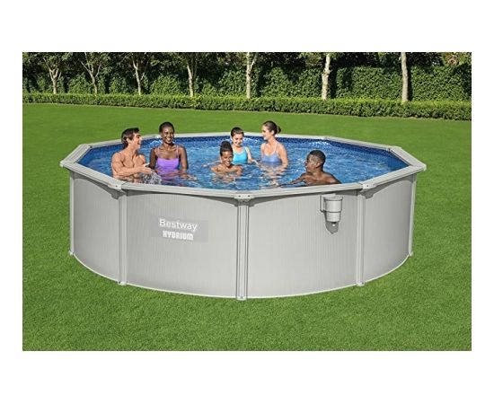Bestway steel wall pool HYDRIUM set, 460cm x 120cm, swimming pool (light grey, with sand filter system) Бассейны