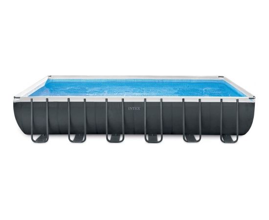 Intex Frame Pool Set Ultra Quadra XTR 732 x 366 x 132cm, swimming pool (dark grey/blue, sand filter system SF80220RC-2) Бассейны