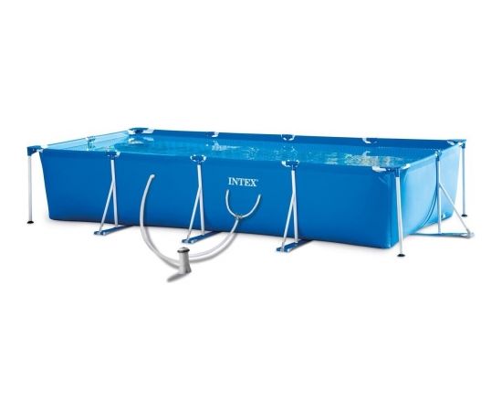 Intex Frame Pool Set Prism Rectangular 450 x 220 x 84cm, swimming pool (blue, cartridge filter system)