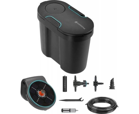 GARDENA Solar Irrigation AquaBloom Set, incl. water tank, irrigation control (grey, for up to 20 plants)