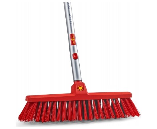 WOLF-Garten multi-star street broom SB 400 M + ash wood handle ZM 140 set (red/wood, 37cm)