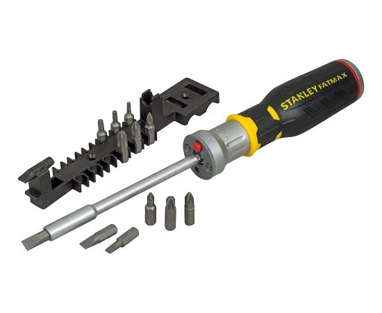 Stanley FatMax Bit Screwdriver Set, 12 Bits, Bit Set (Black/Yellow, LED Lighting)