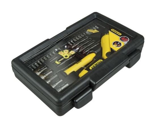 Stanley Swivel Grip Pistol Ratchet Set 40 Piece Bit Set (Black/Yellow with Case)