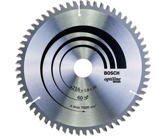 Bosch circular saw blade Optiline Wood, ? 216mm, 60T