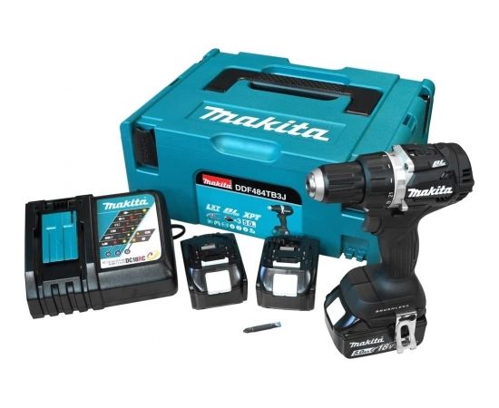 Makita DDF484TB3J, 18V (3x Li-Ion baterijas 5.0Ah) akumulatora urbjmašīna