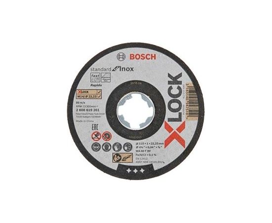 Bosch cutting disc X-LOCK Standard for Inox 115mm straight (10 pieces, 115 x 1 x 22.23mm)