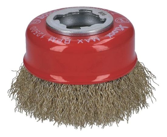 Bosch X-LOCK cup brush Clean for Metal 75mm, wavy (O 75mm, 0.3mm wire brass plated)