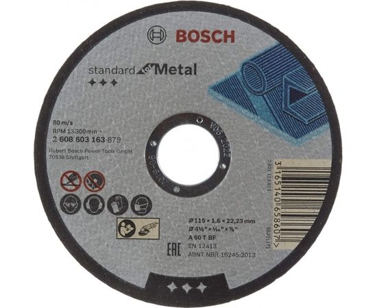 Bosch cutting disc Standard for Metal 115 x 1.6 mm (A 60 T BF)