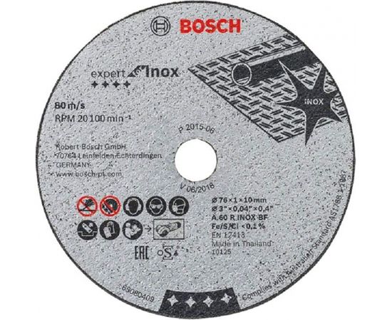 Bosch cutting discs Expert for Inox, 76x1mm (5 pieces)