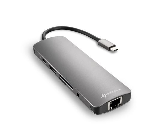 Sharkoon USB 3.0 Type C Combo Adapter - dark grey