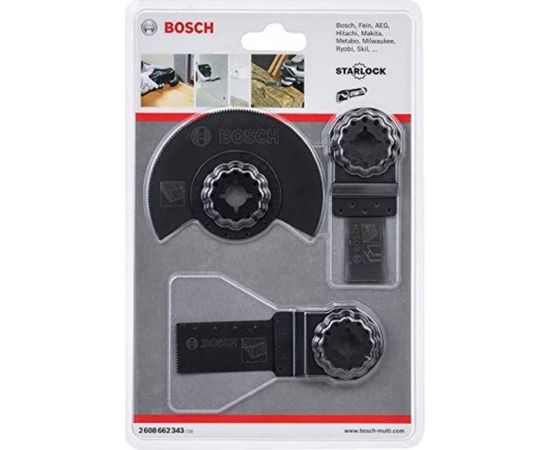 Bosch wood basic set for multifunction tools, saw blade set (3 pieces)