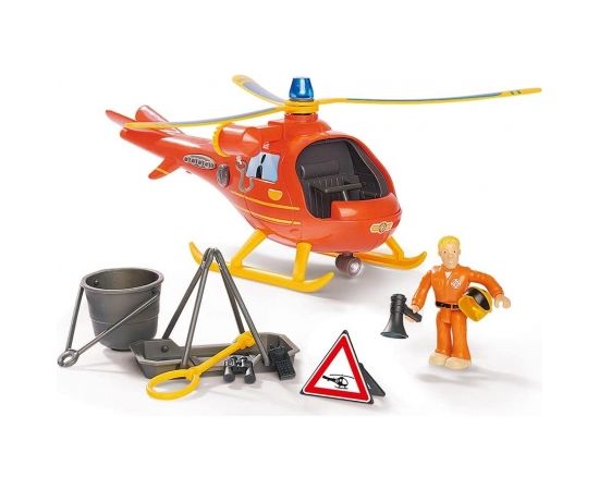 Simba Fireman Sam Helicopter Wallaby, Toy Vehicle (Orange/Yellow, Includes Figure)