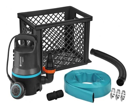 GARDENA High Water Set 9000, Submersible / Pressure Pump (black/turquoise, 300 Watt)