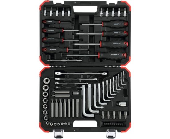 Gedore Red Torx screwing tool set, 1/4 "+ 1/2", 75-Piece Tool Set (red / black, in case)