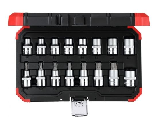 Gedore Red Socket set 1/2 ", Torx, 16 pieces (red / black, E10 - T70)