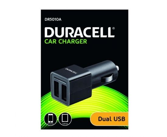 Duracell Универсальная 2x 2.4A  Два USB Гнезда Авто 12V DC 5V Зарядка Телефона / Планшета Черная
