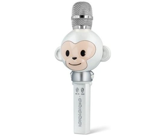 Maxlife Animal MX-100 Bluetooth 4.0 Karaoke Mikrofons Ar iebūvētu Skaļruni / 5W / Balss Modulators / Balts / Sudraba