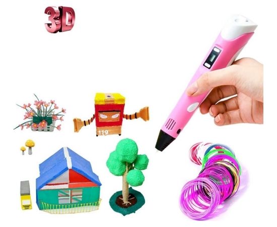 Fusion 3D printēšanas pildspalva dažādu figūru izgatavošanai no PLA | ABS materiāliem (Ø 1.75mm) rozā