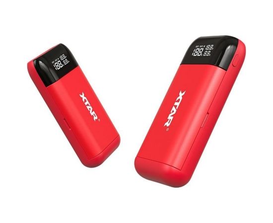 XTAR PB2S red battery charger / power bank to Li-ion 18650 / 20700 / 21700